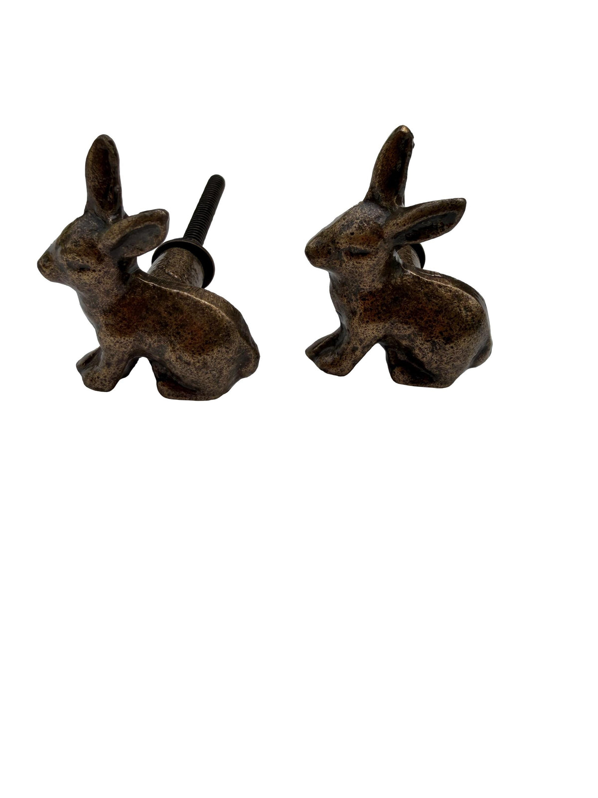 Cast Iron Rabbit Drawer Knob – Antique Bronze Bunny Furniture Pull – Farmhouse Cabinet Handle