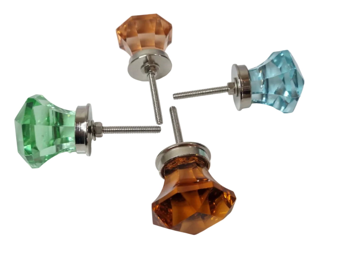 Glass diamond cut knob