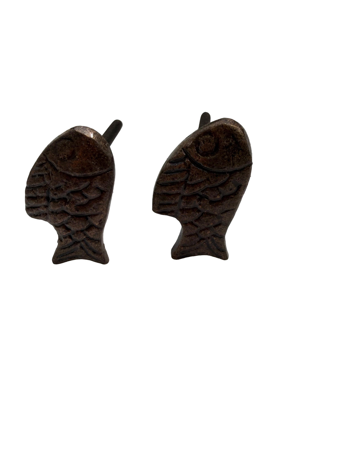 Cast Iron Fish Drawer Knobs – Rustic Cabinet Pulls, Antique Bronze Nautical Hardware