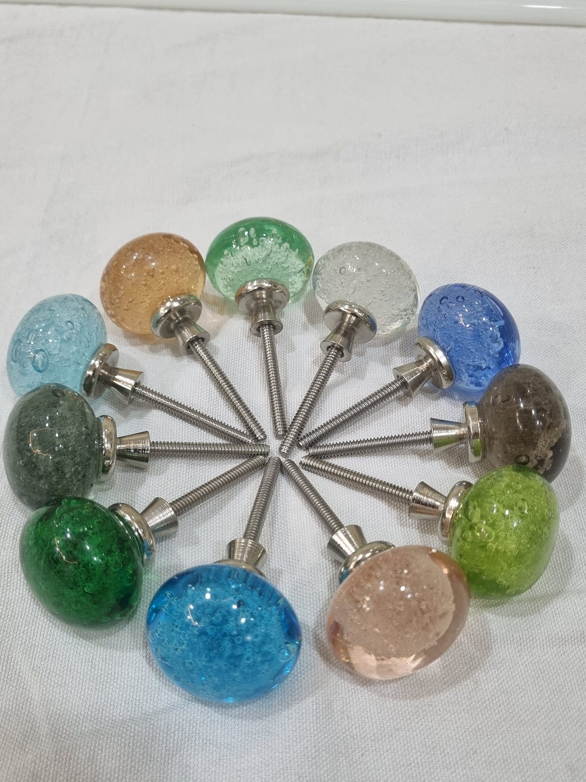 Glass silver long fittings bubbles knobs
