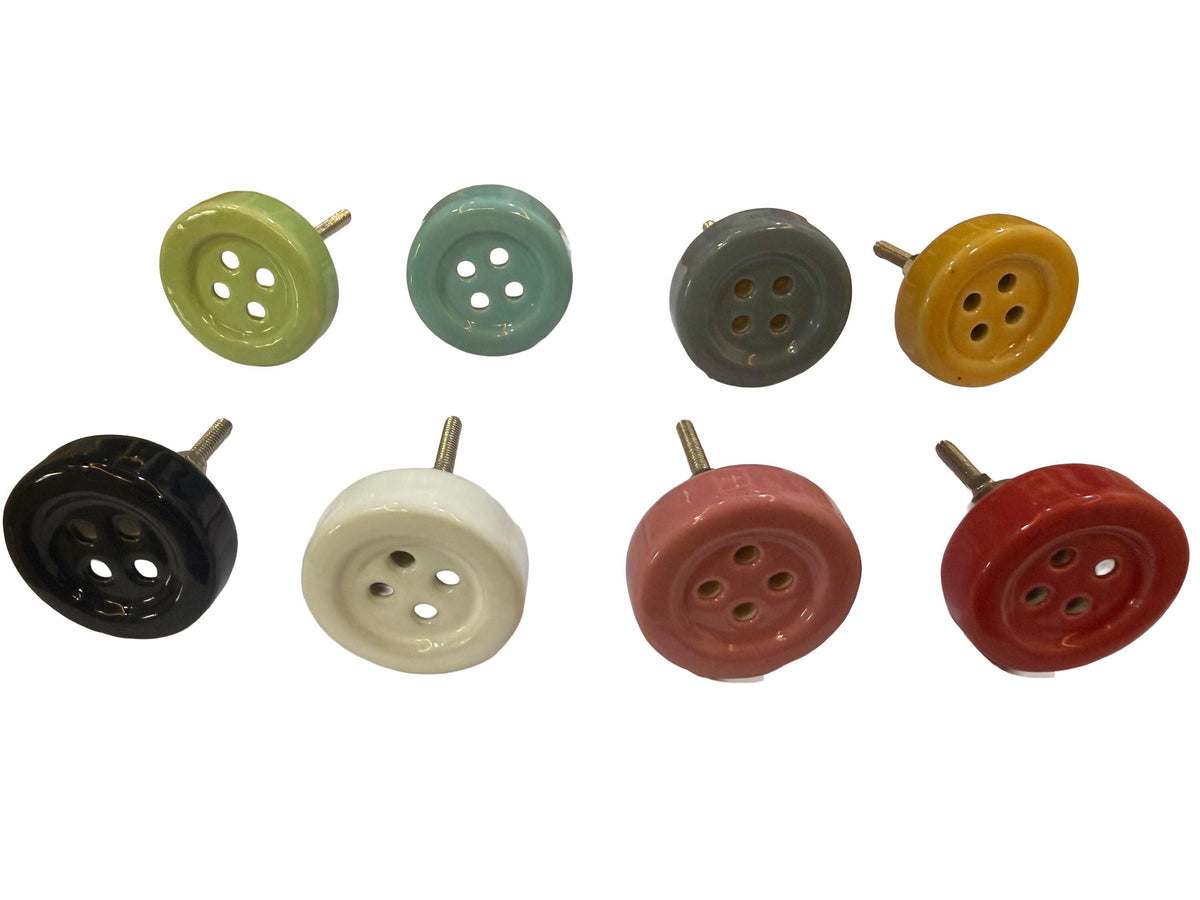 Colorful Glass Button Knobs Set