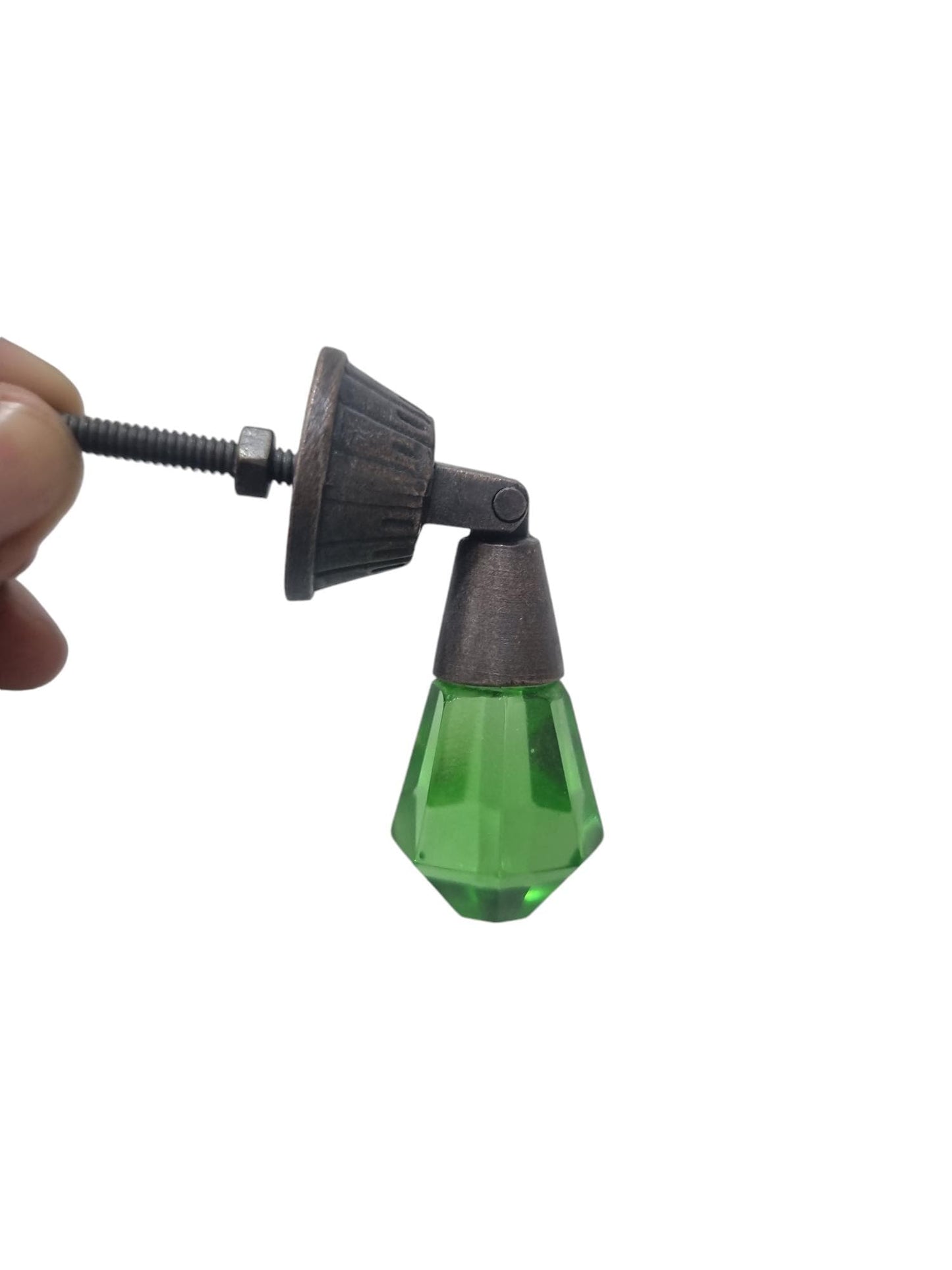 Glass Drop Pull Knobs - Antique Finish