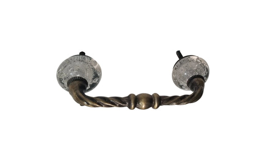 Set of 4 swirl handles wiith glassbbubbles knobs