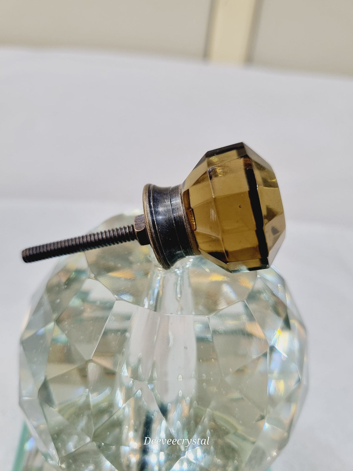 Glass Knob with Antique Fittings - 1.5 inch
