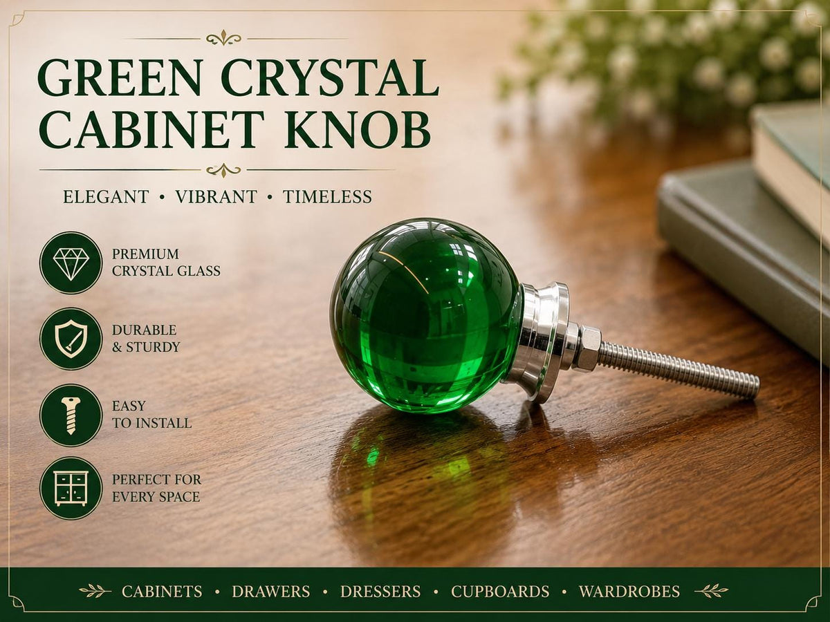 Crystal Glass Cabinet Knob, 30mm Round Drawer Pull, Farmhouse Decor Hardware