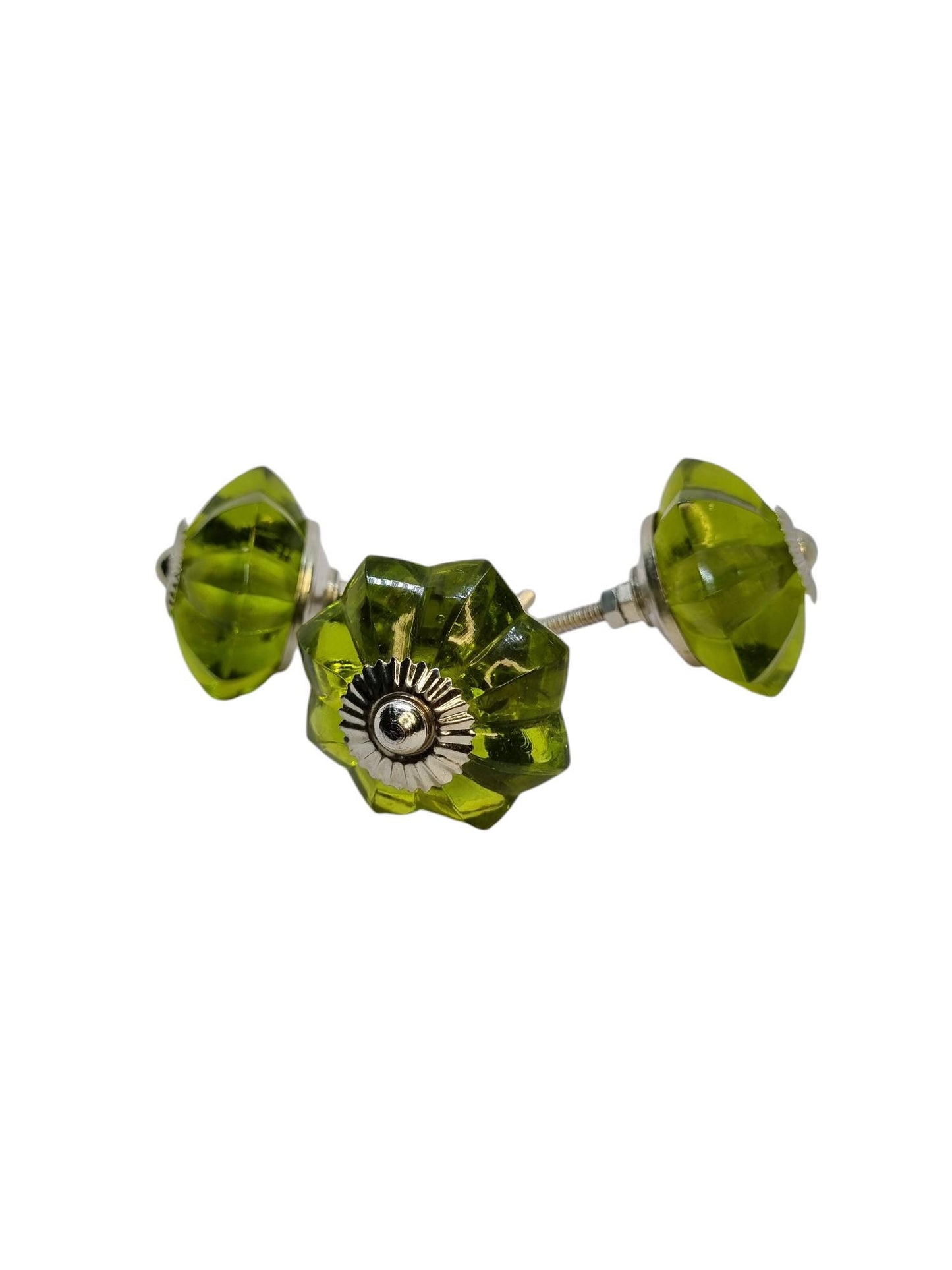 Glass flower cut melon knobs