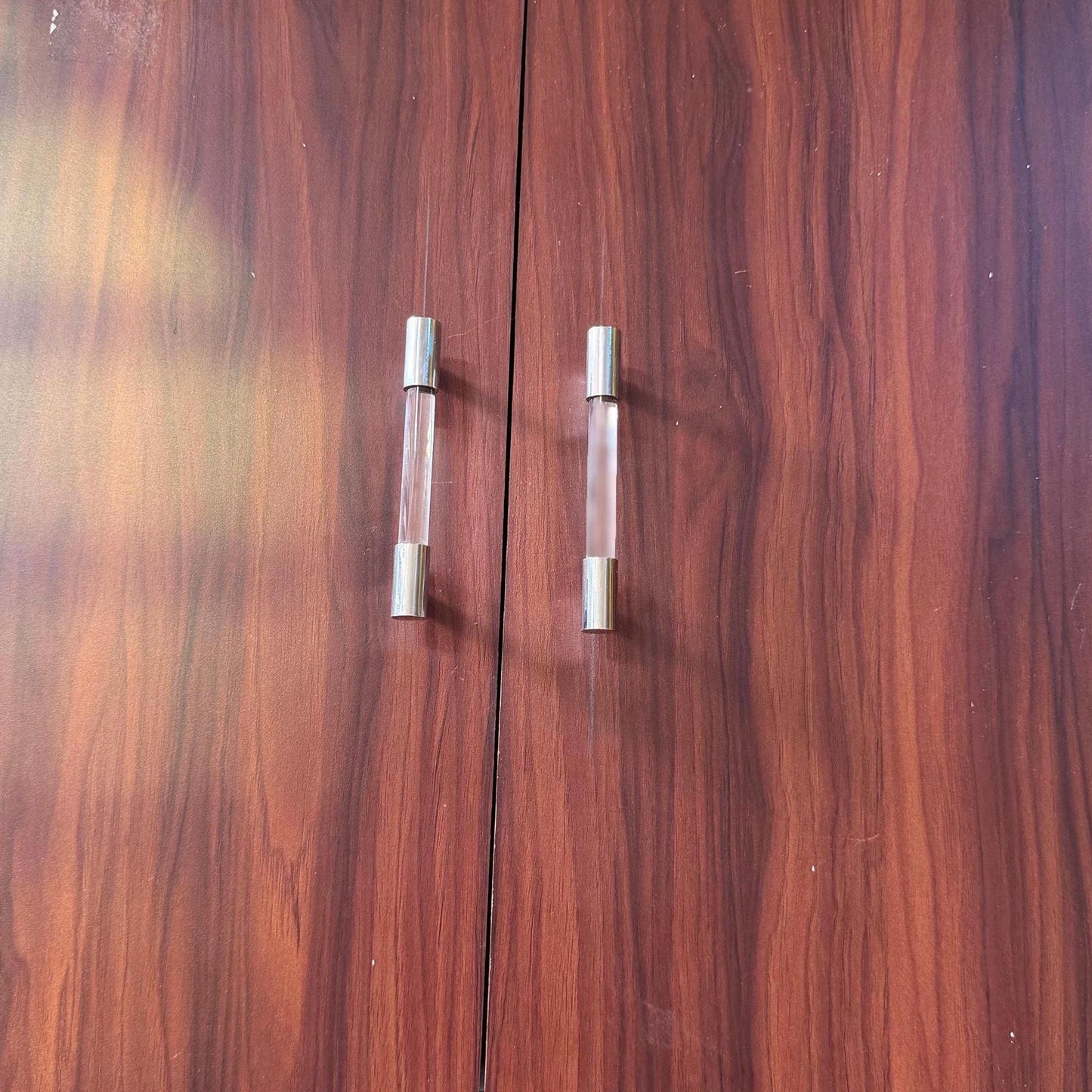 Blush Glass Cabinet Handle with Brass Fittings – Handmade Drawer Pull, Modern Wardrobe Hardware
