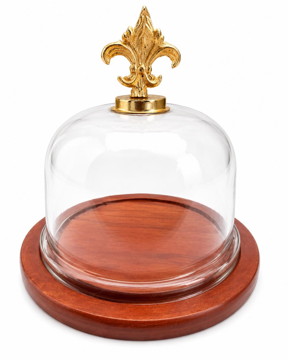 7-Inch Glass Cake Dome with Wooden Serving Plate, Bakery Display Cover
