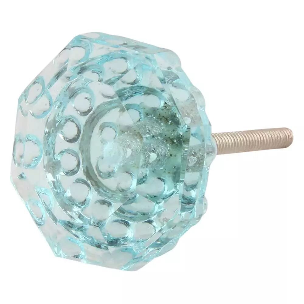 Glass doted glass knob with brass hardware
