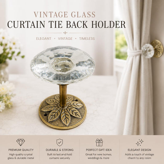 Faceted Glass Curtain Tiebacks –Elegant Curtain Holder
