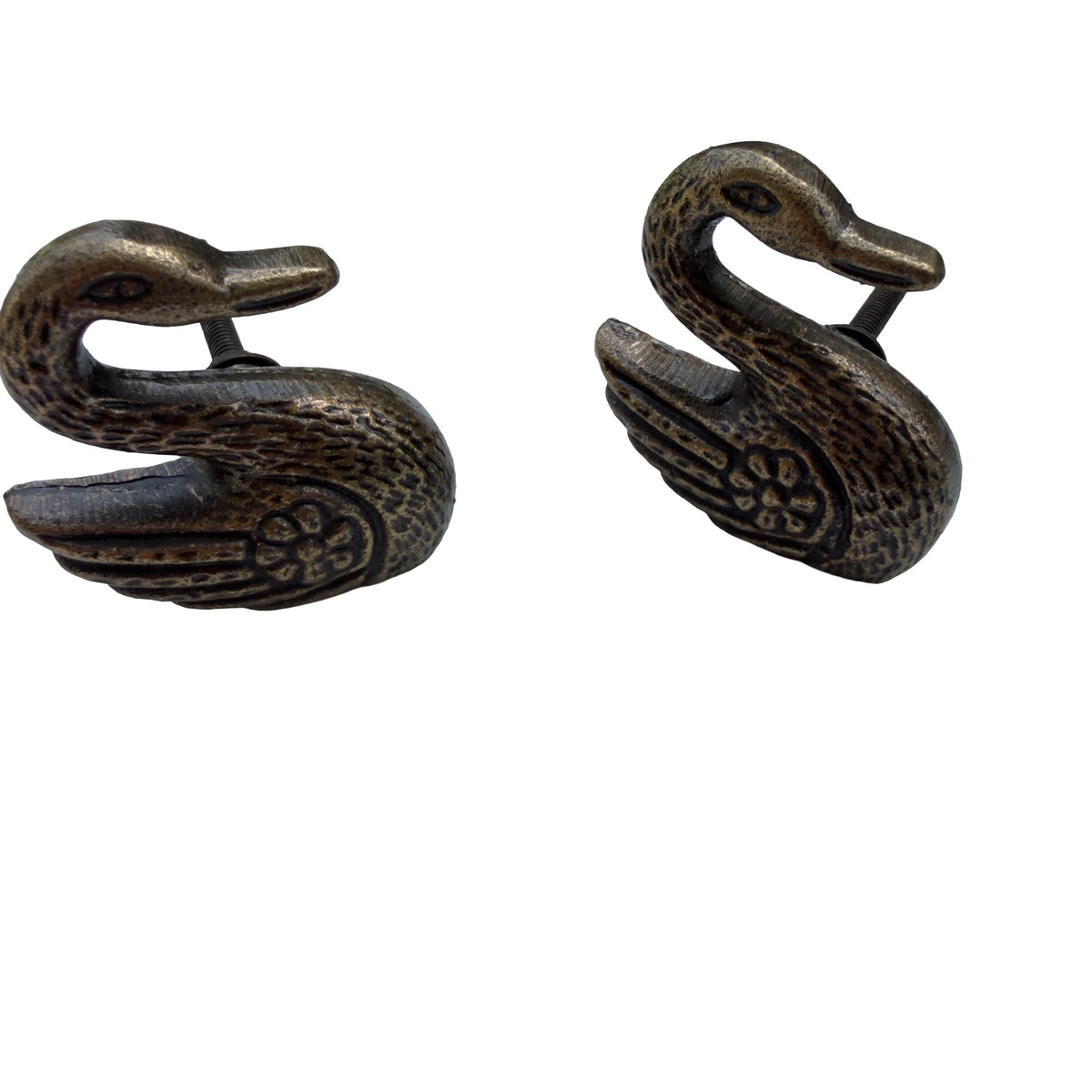 Cast Iron Swan Cabinet Knob – Antique Bronze Rustic Farmhouse Drawer Pull
