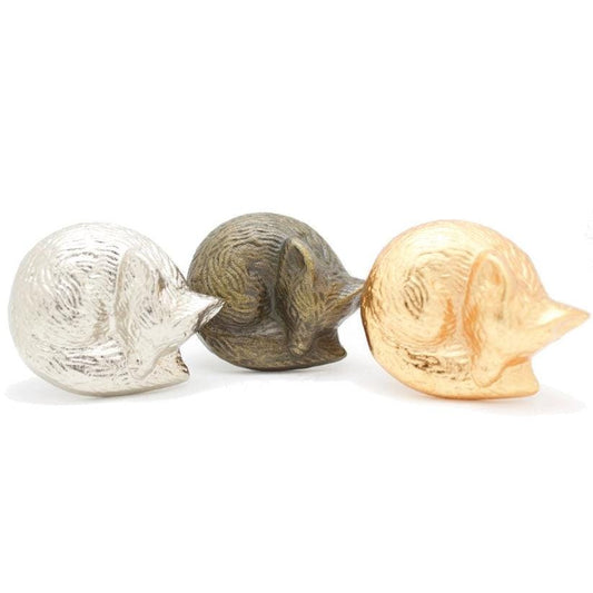 Sleeping fox cast iron knobs