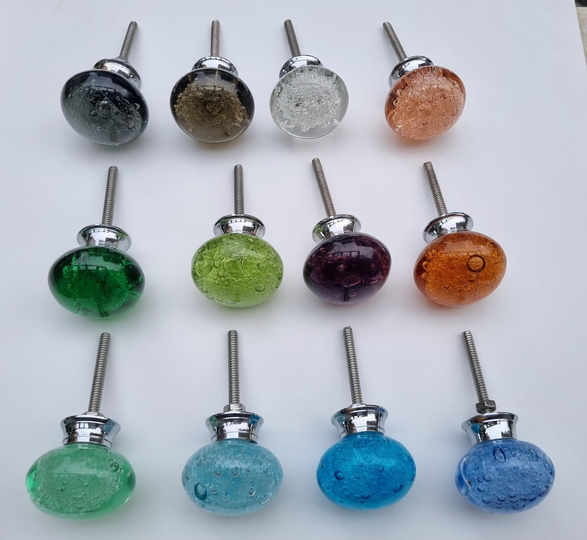 Handmade Glass Bubble Knobs: 1.5" Cabinet & Drawer Pulls