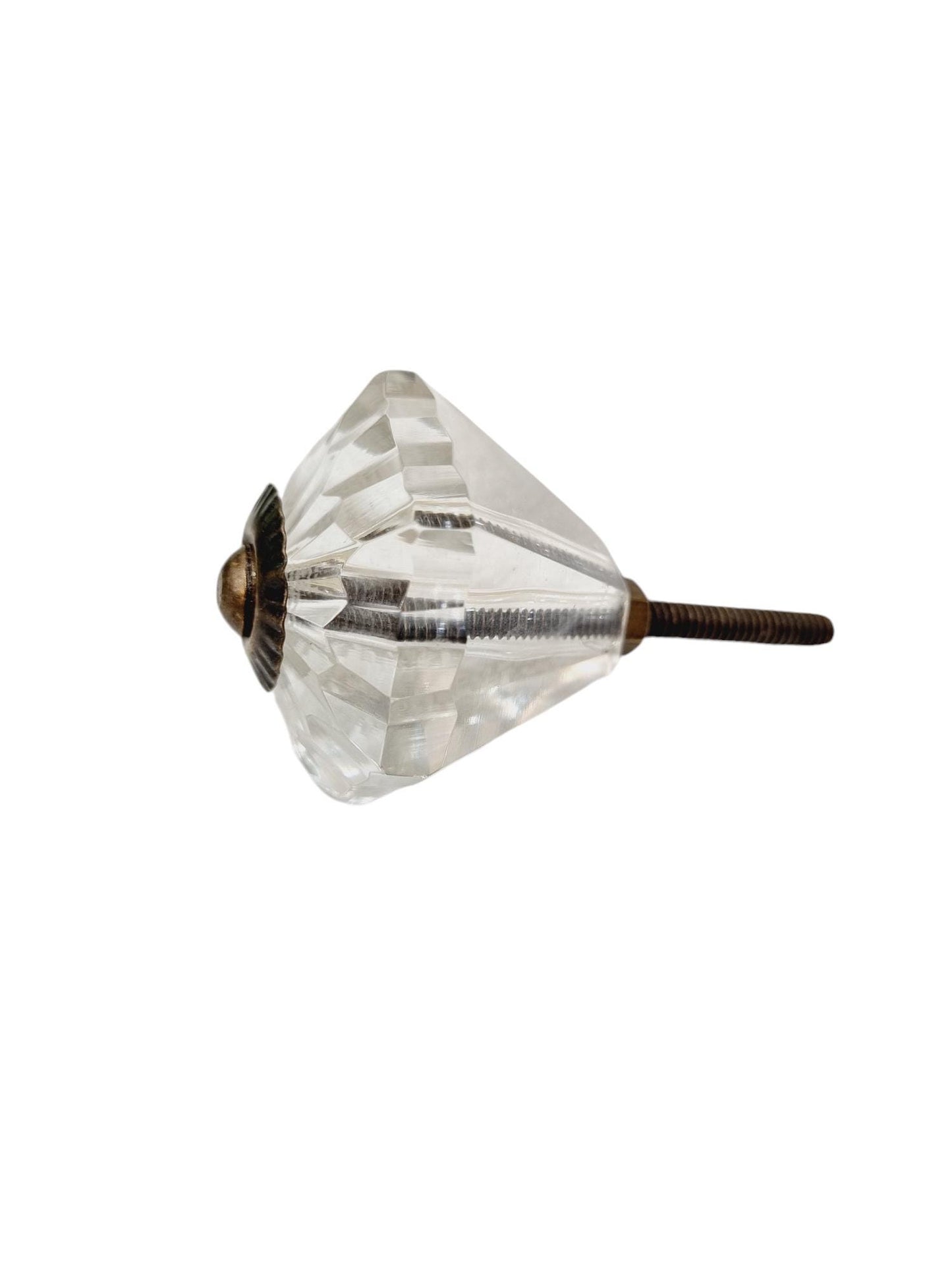 Clear faceted cut glass knobs for cabinets