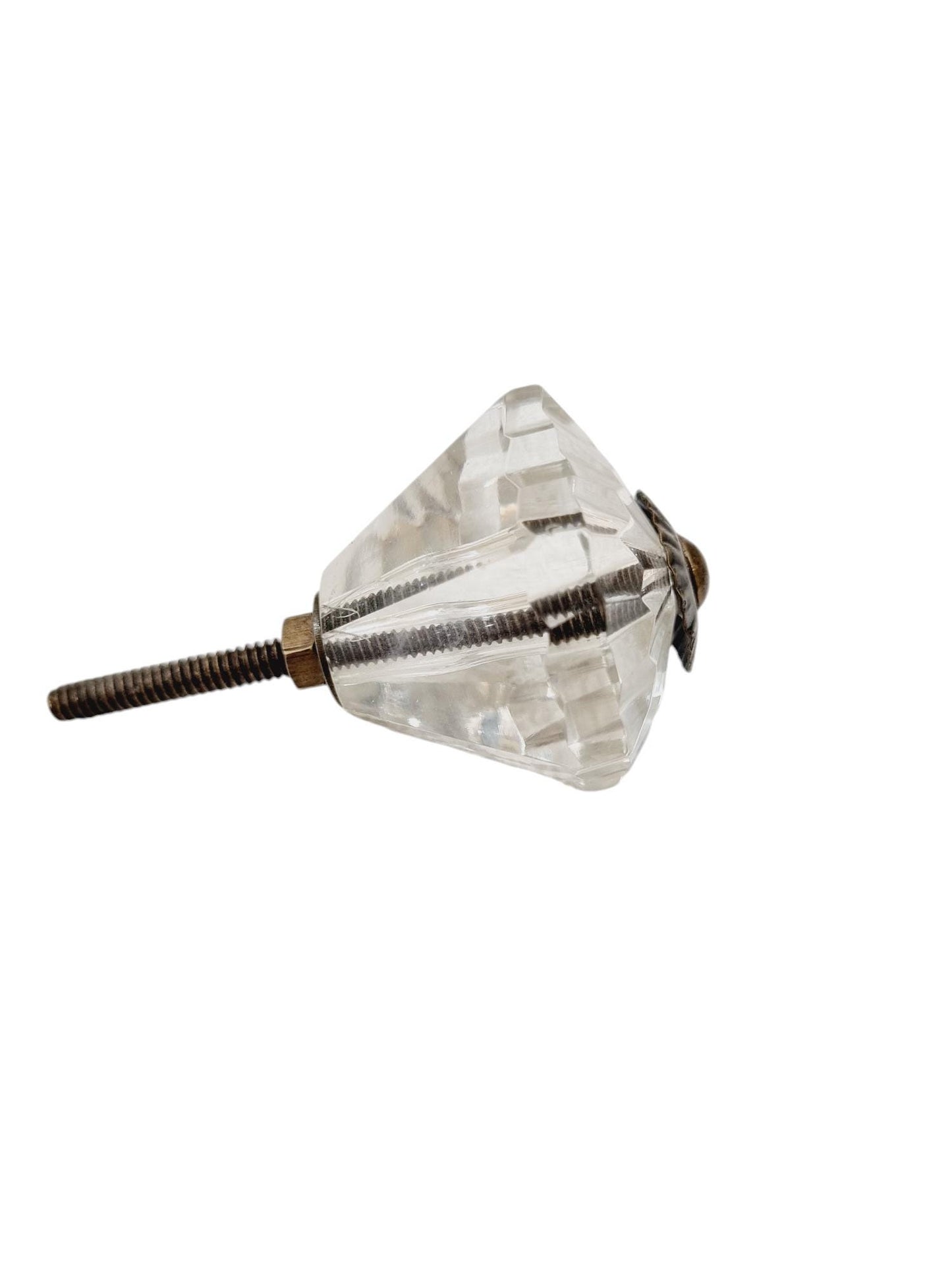 Clear faceted cut glass knobs for cabinets