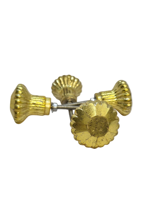 Glass antique finish golden knobs