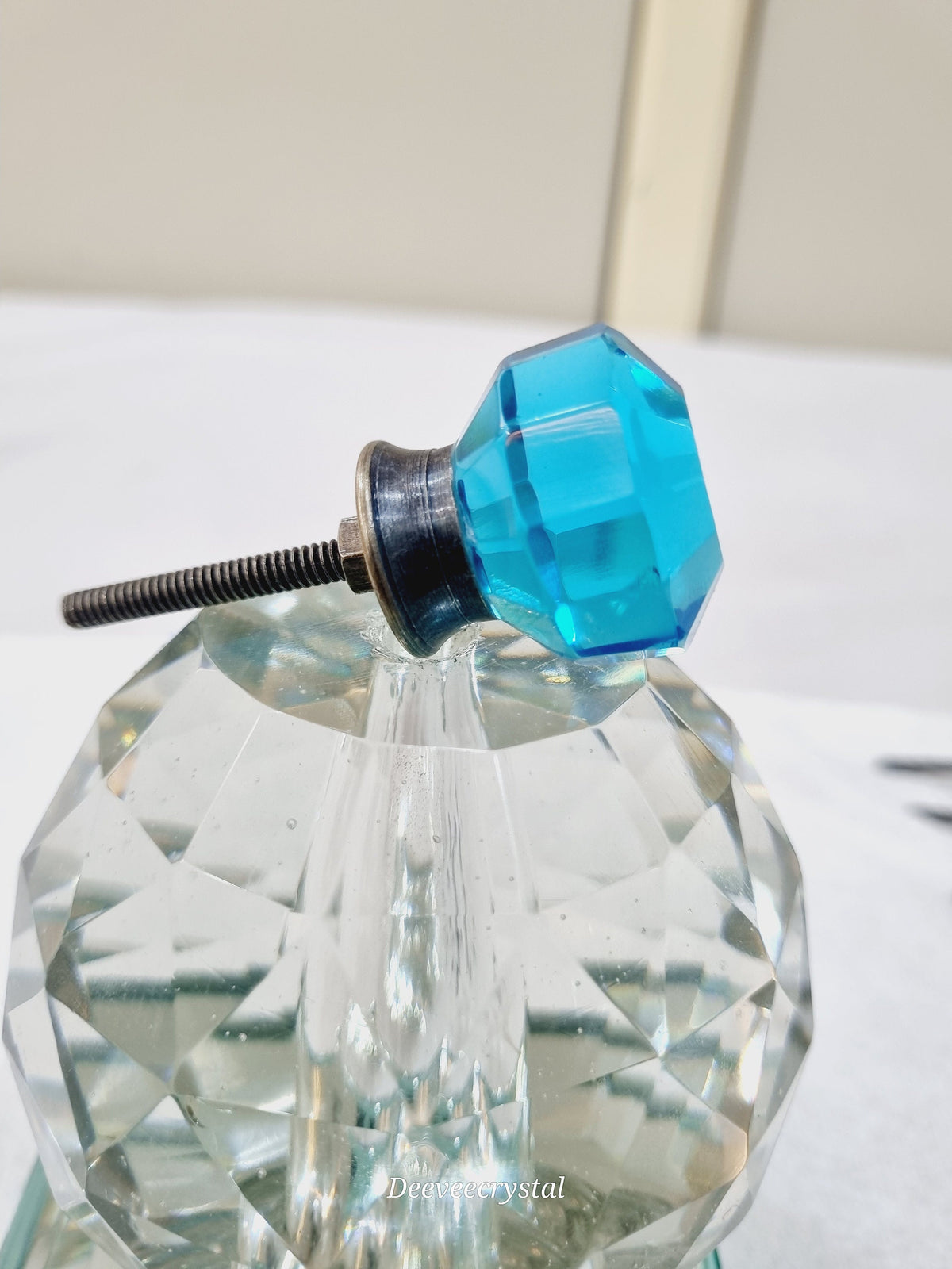 Glass Knob with Antique Fittings - 1.5 inch