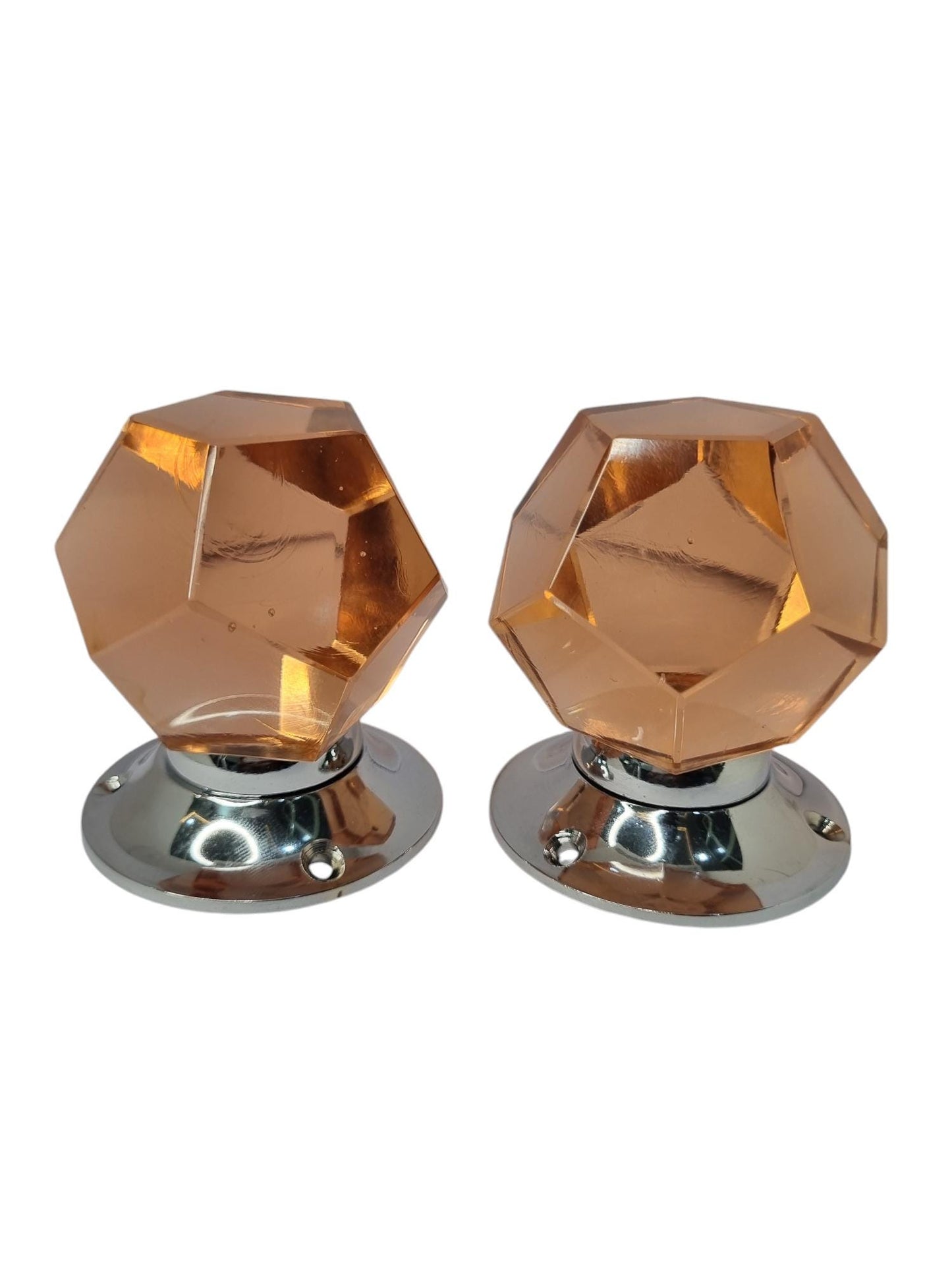 Glass prism mortise door knob