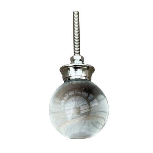 Crystal Glass Cabinet Knob, 30mm Round Drawer Pull, Farmhouse Decor Hardware