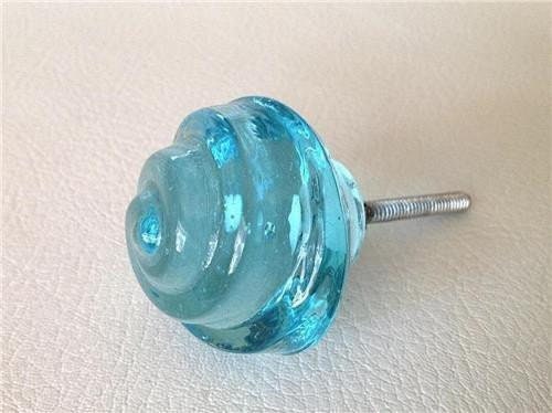 Swirl Glass Furniture Knob - 1.7 Inch