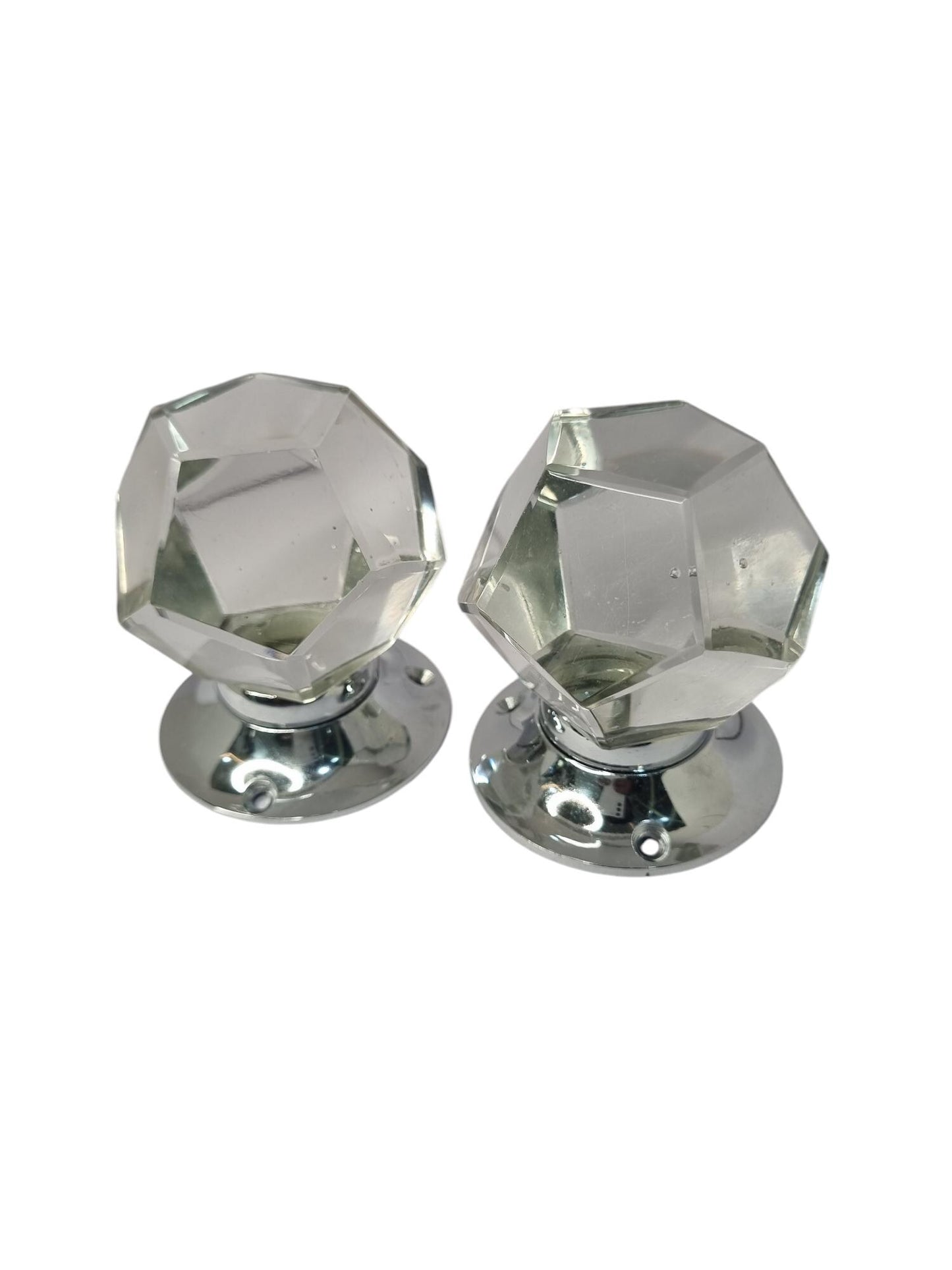 Glass prism mortise door knob