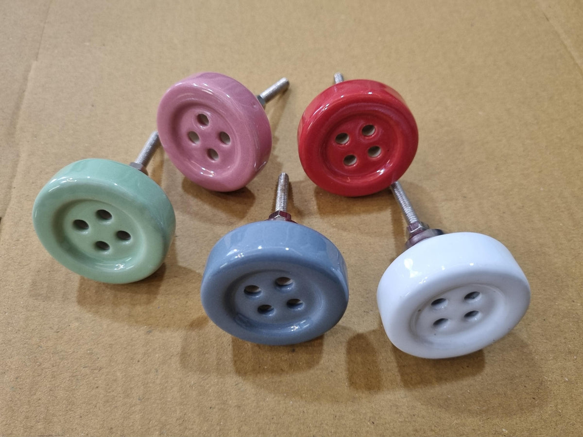 Colorful Glass Button Knobs Set