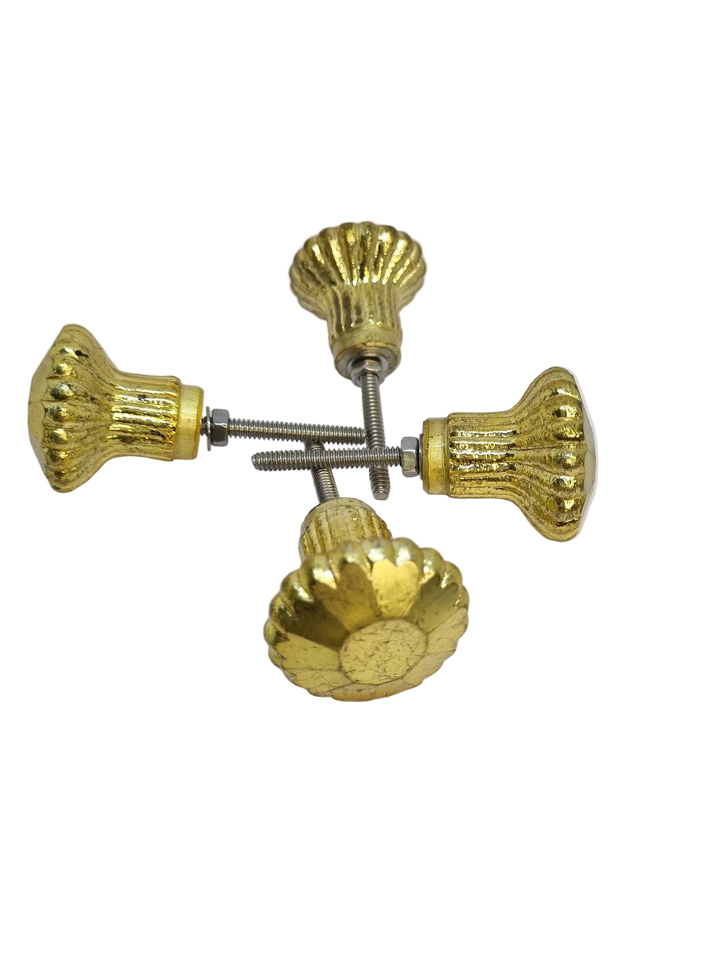 Glass antique finish golden knobs