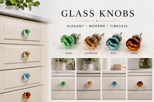 Glass geo metric shape knobs