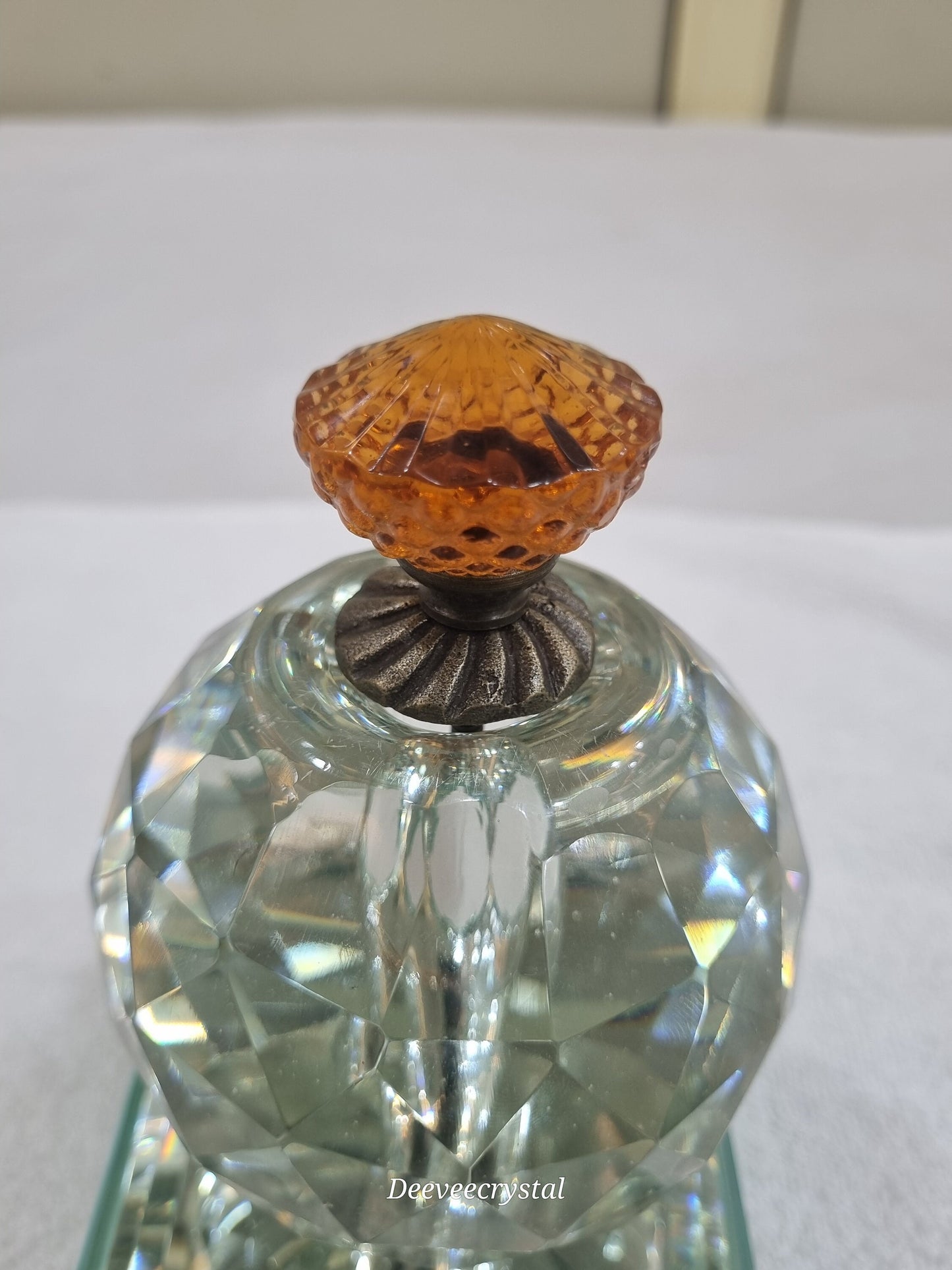 Victorian Style Glass Flower Knob - Antique Bronze Finish