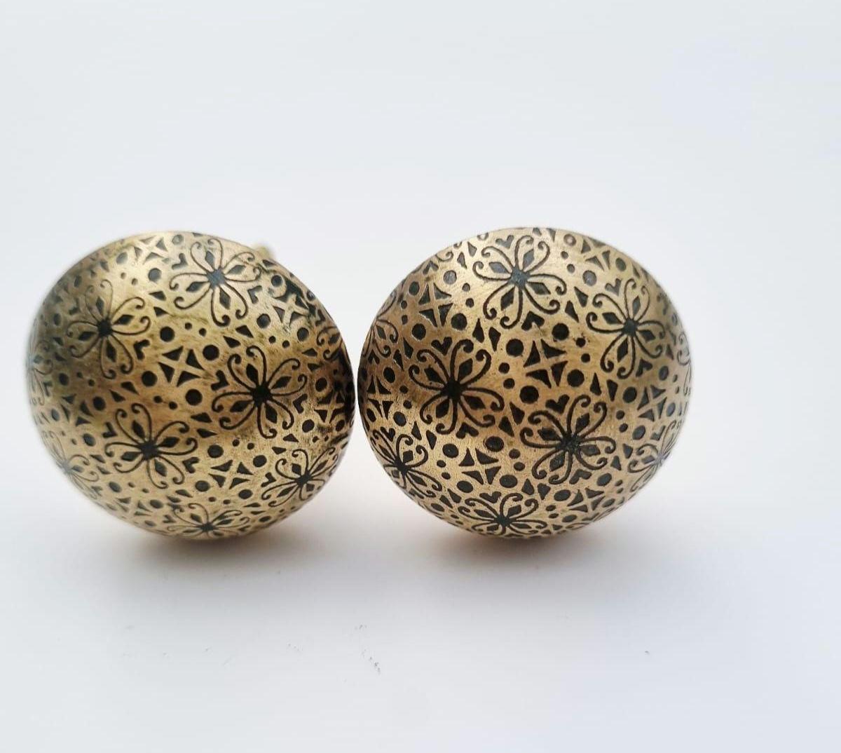 Handcrafted Solid Brass Cabinet Knobs | Vintage Floral Geometric Drawer Pulls