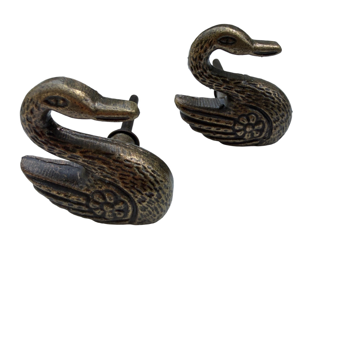 Cast Iron Swan Cabinet Knob – Antique Bronze Rustic Farmhouse Drawer Pull