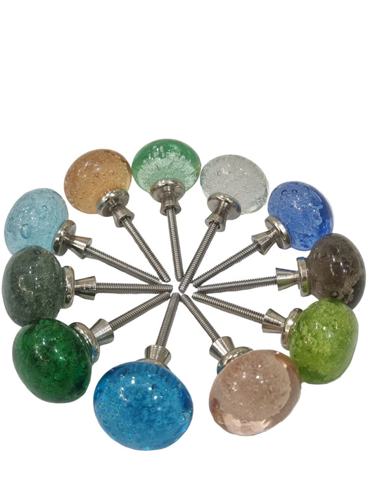 Glass silver long fittings bubbles knobs