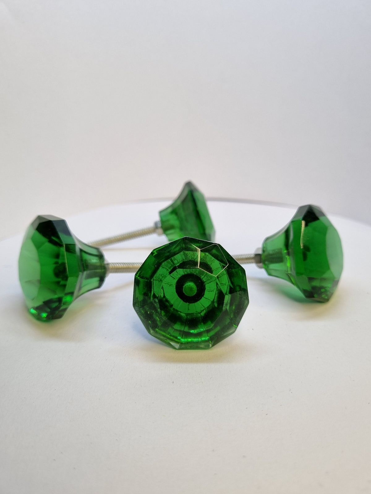 Handmade Faceted Glass Knob – 1.5” | Rust-Free Hardware | Multiple Colors | Cabinet, Drawer, Dresser Pulls"