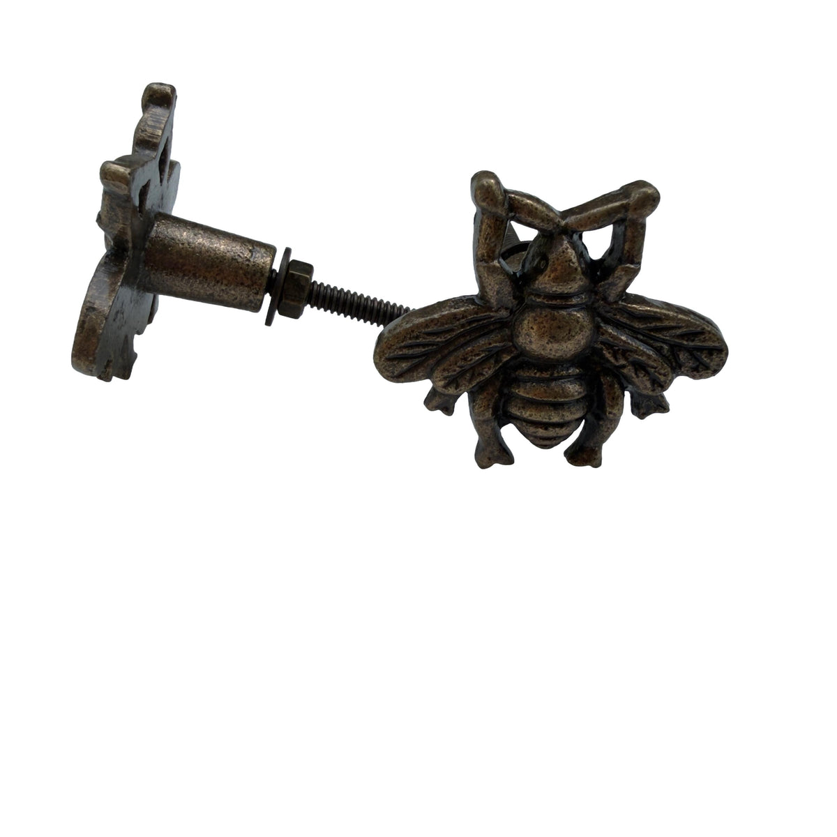 Cast Iron Bee Cabinet Knob – Rustic Bumble Bee Drawer Pull, Antique Bronze Handle