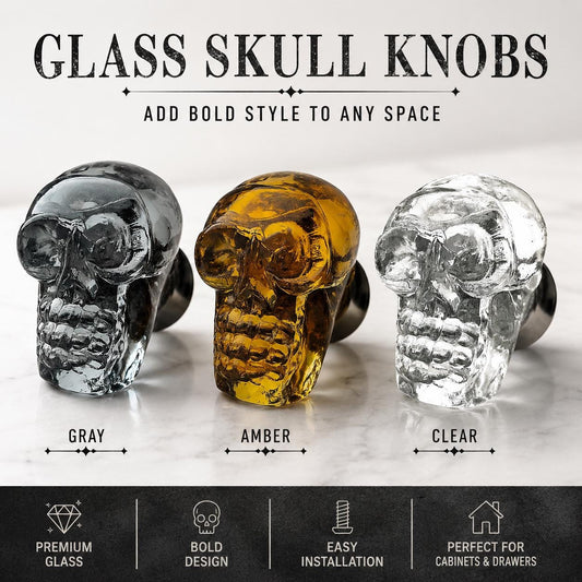 Skull glass knob