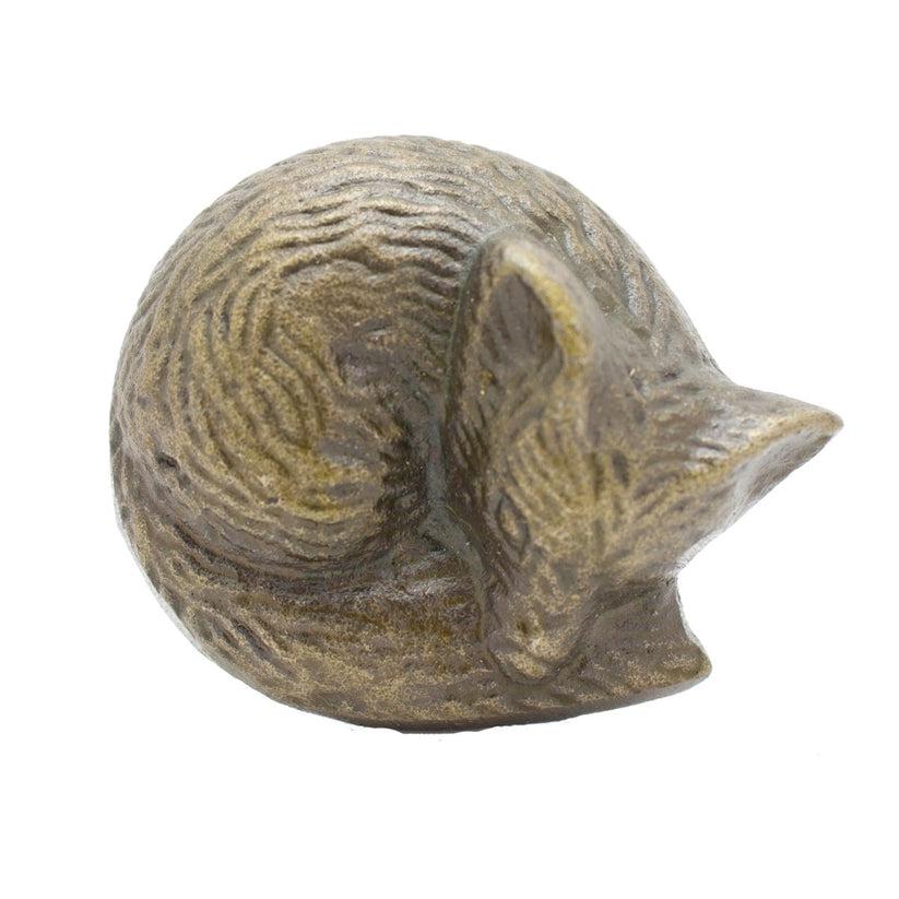 Sleeping fox cast iron knobs