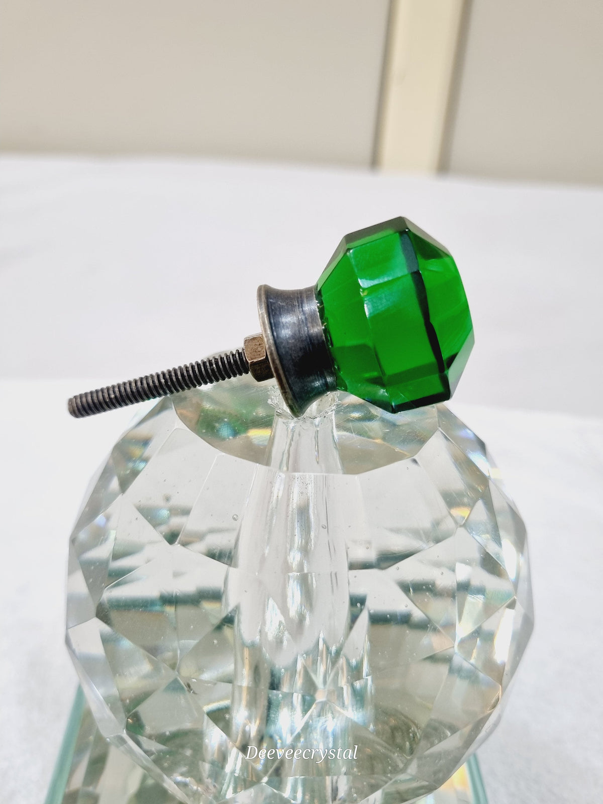 Glass Knob with Antique Fittings - 1.5 inch