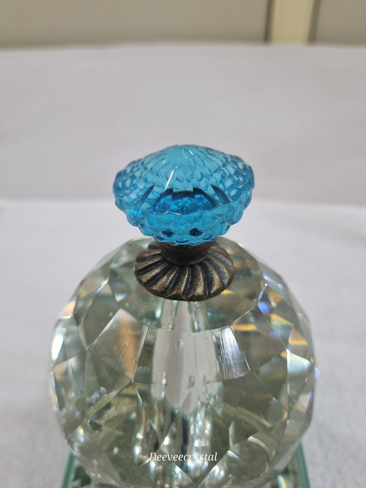 Victorian Style Glass Flower Knob - Antique Bronze Finish