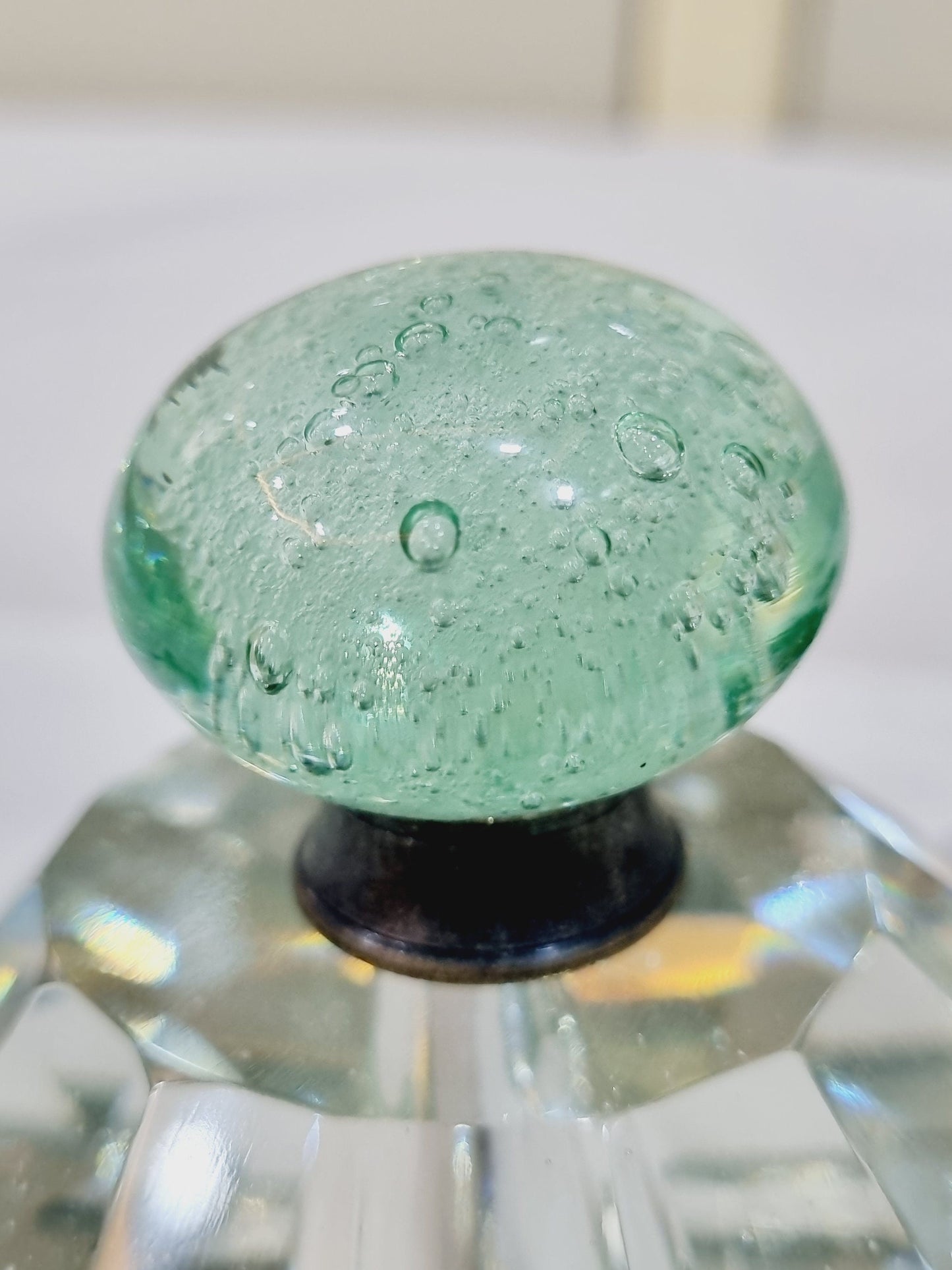 Glass Bubble Knobs with Silver Fittings (1.5 inch)