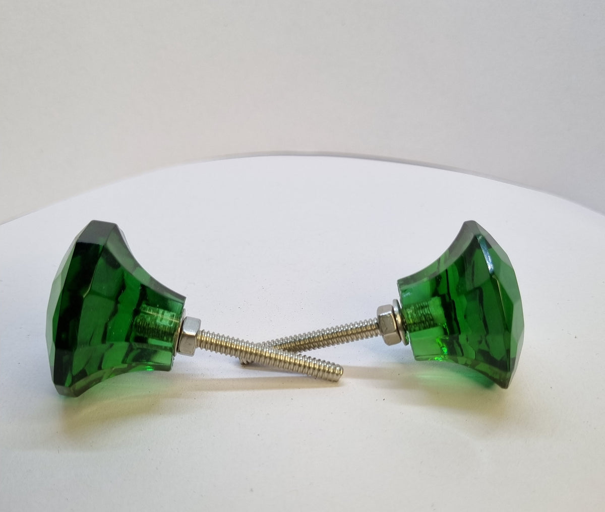 Handmade Faceted Glass Knob – 1.5” | Rust-Free Hardware | Multiple Colors | Cabinet, Drawer, Dresser Pulls"