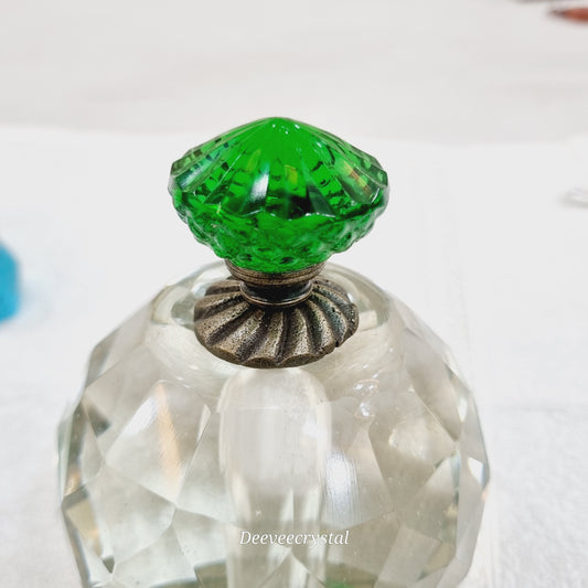 Victorian Style Glass Flower Knob - Antique Bronze Finish