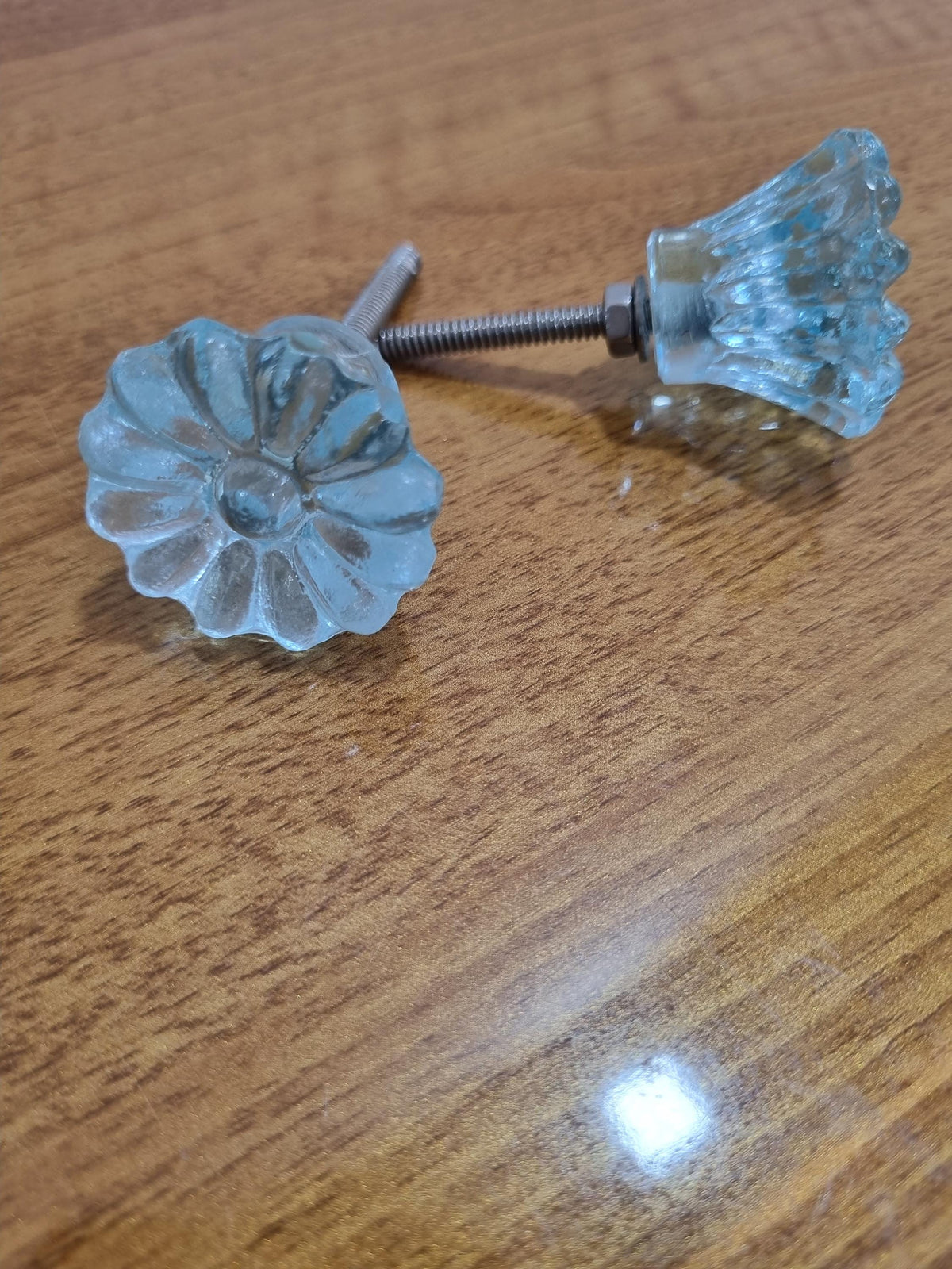 Handmade Daisy Glass Cabinet Knob – Aqua, Mint Green, Clear, Peach Flower Furniture Pull