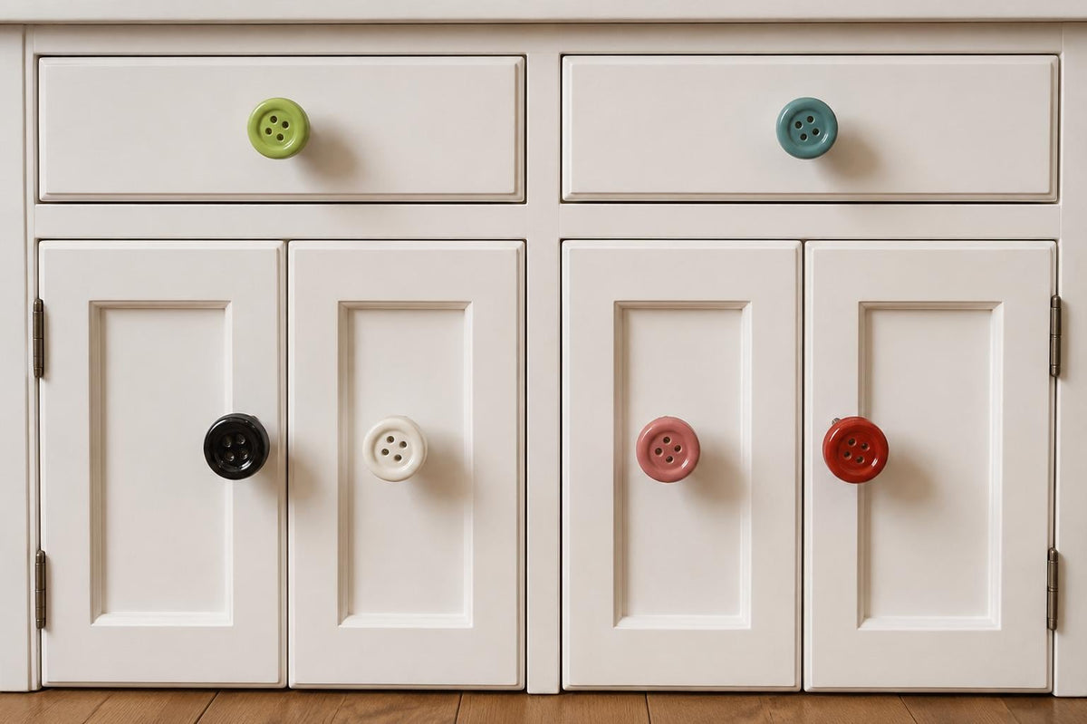 Colorful Glass Button Knobs Set
