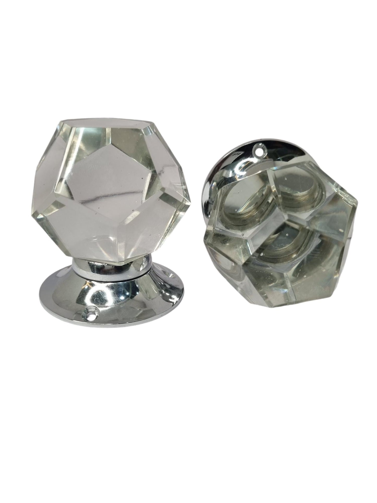 Glass prism mortise door knob