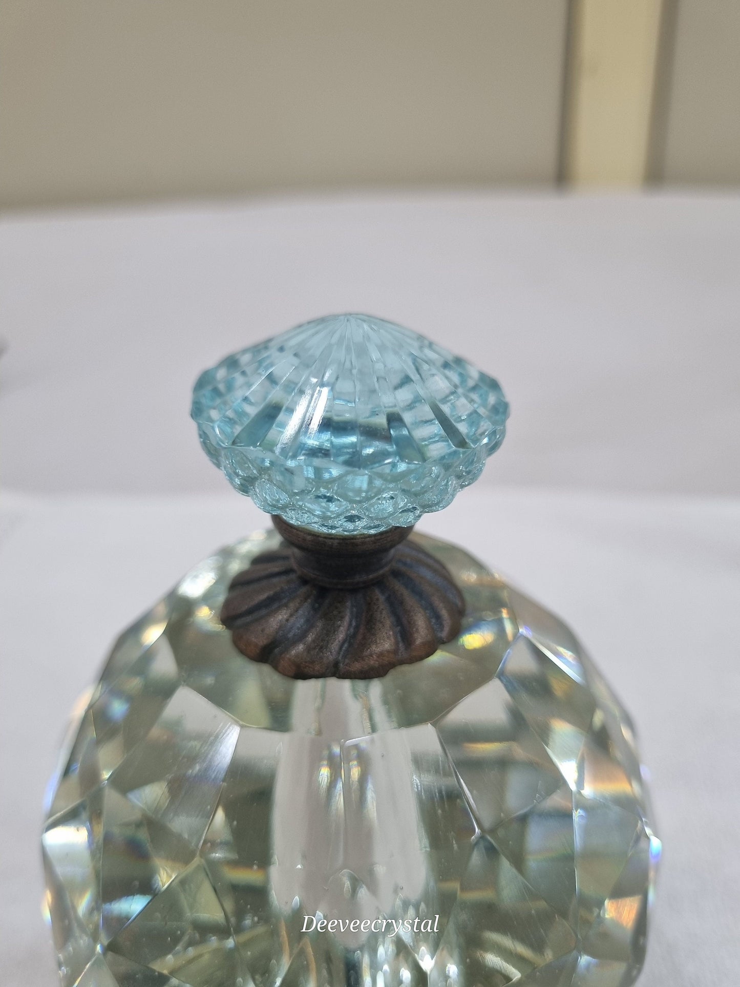 Victorian Style Glass Flower Knob - Antique Bronze Finish