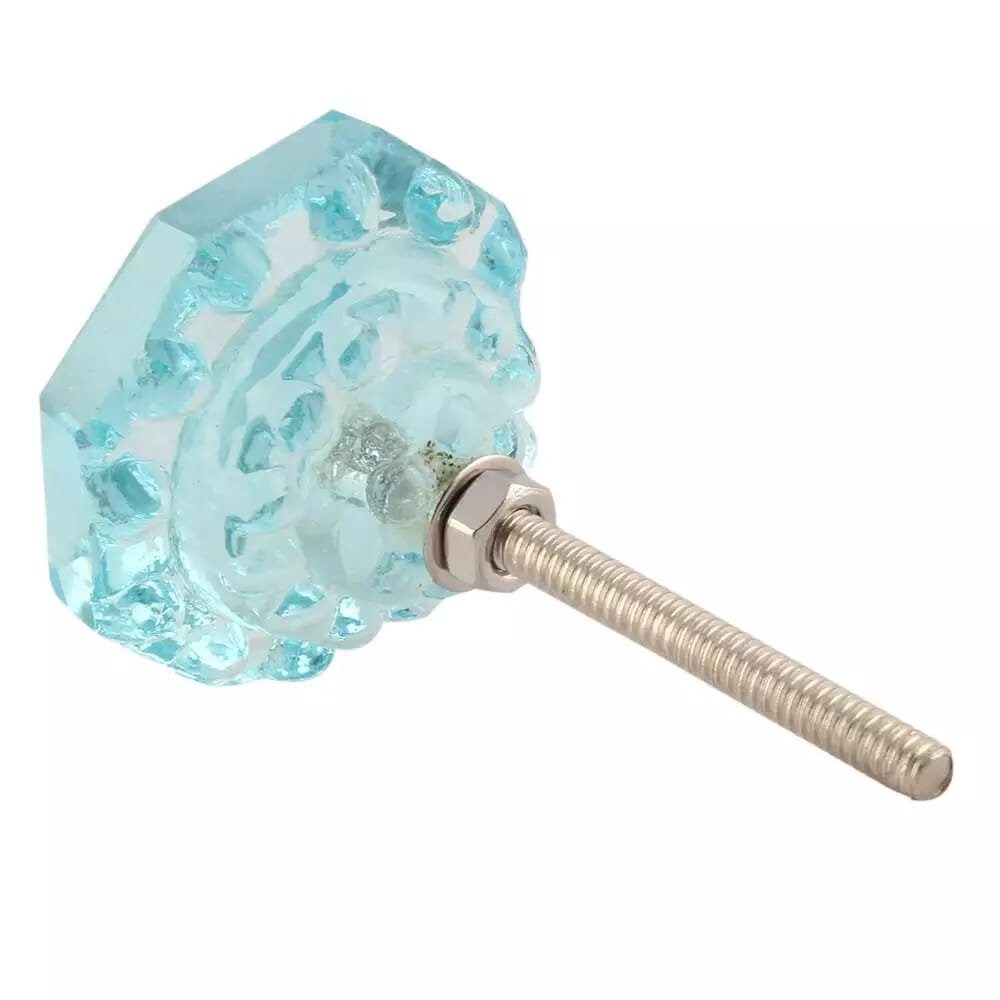 Glass doted glass knob with brass hardware
