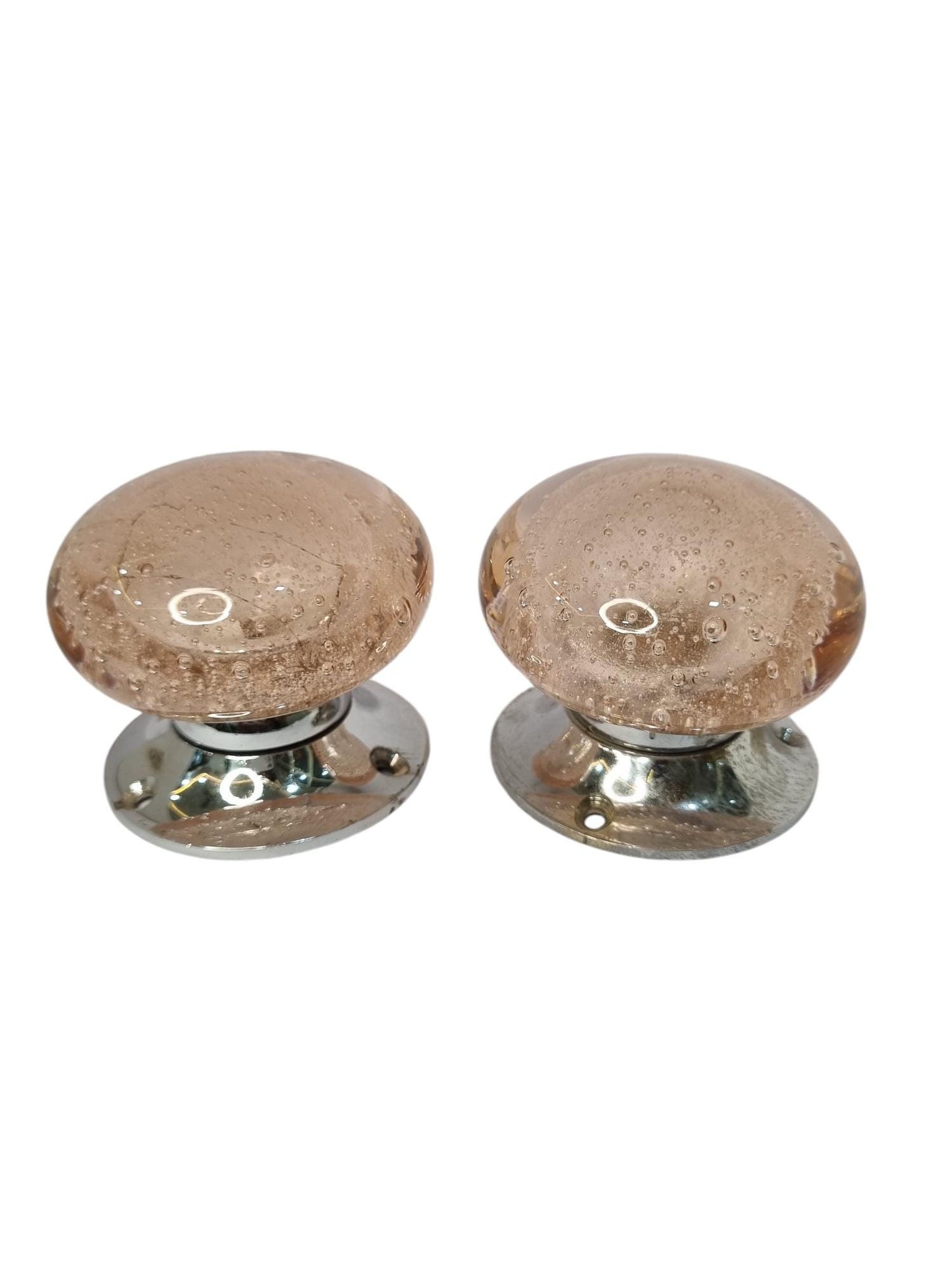 Glass bubbles mortise door knobs