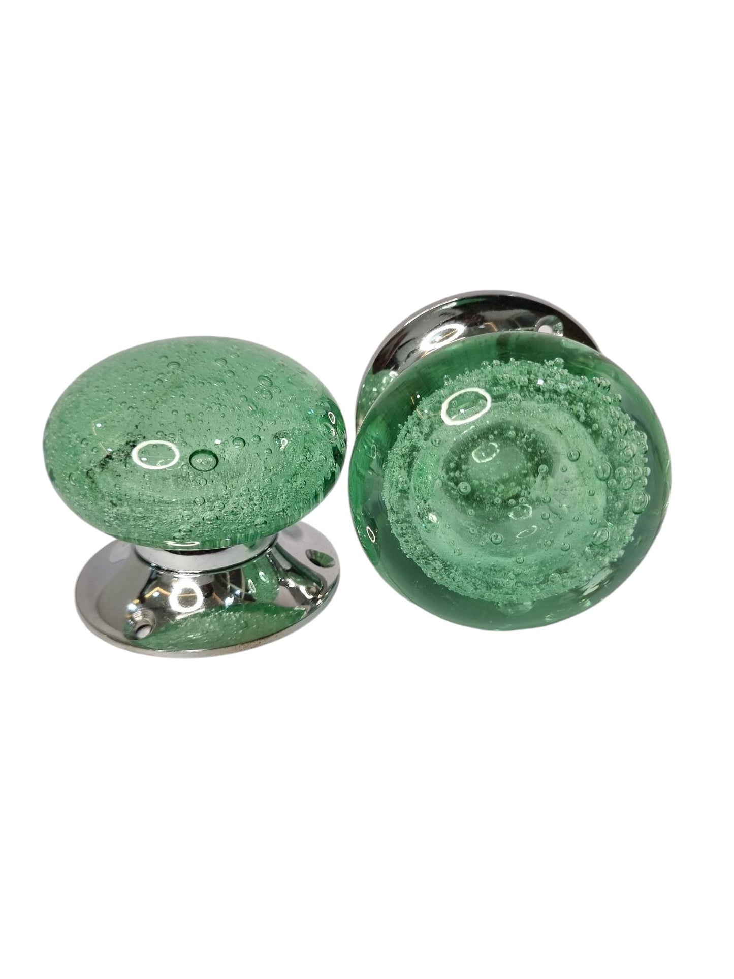 Glass bubbles mortise door knobs