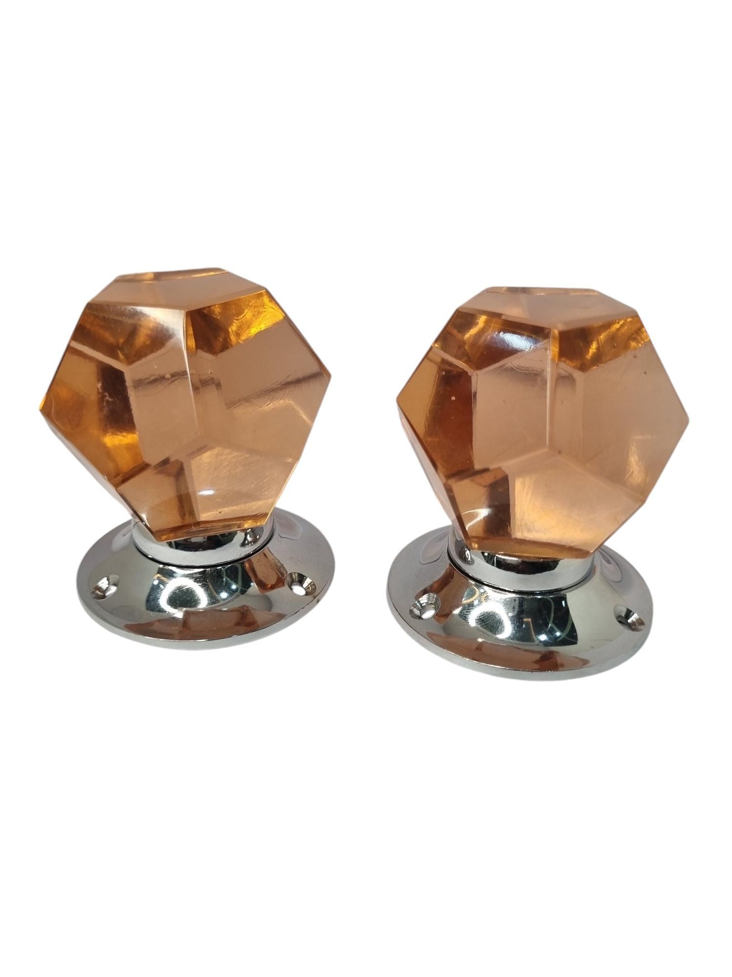 Glass prism mortise door knob
