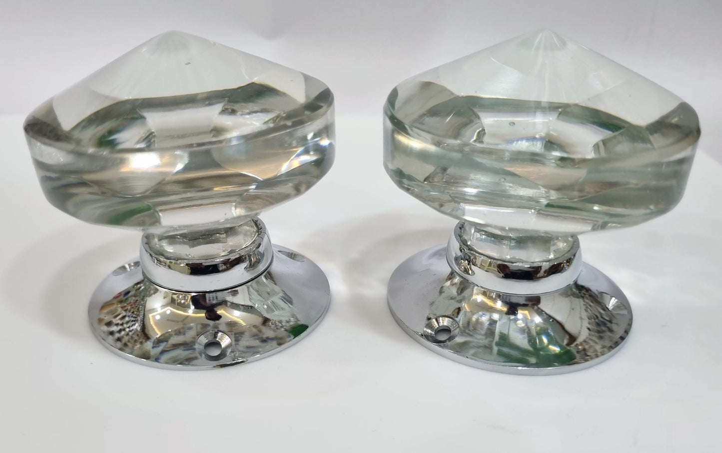 Glass Crystal Cut Faceted Mortise Door Knob – Elegant Vintage Style